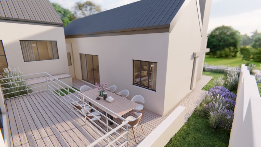 Architectural view of the home for sale on ERF 7986 in Outeniquasbosch Wildlife Village