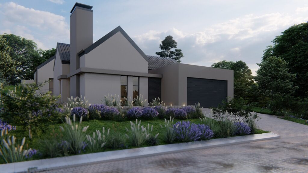 Architectural rendering of ERF 7986 beside the greenbelt in Outeniquasbosch Wildlife Village
