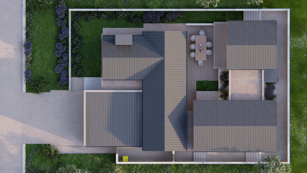 Architectural exterior view of the three-bedroom home on ERF 7986
